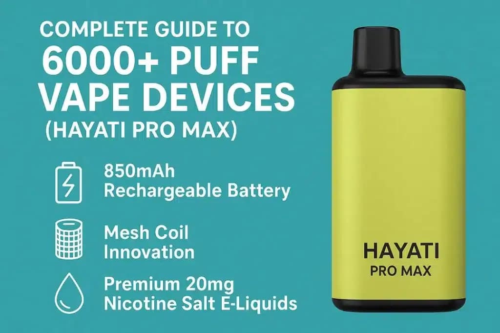 Complete Guide to Hayati Pro Max 6000+ Puff Vape Devices: All Features