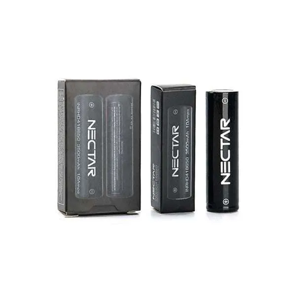 Nectar HD4 18650 pack of 2 showing box and two individual batteries