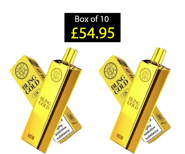 Bling Gold 12k disposable vape box of 10