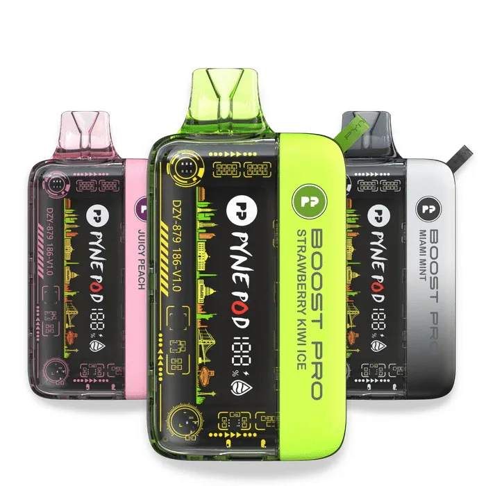 Pyne Pod Boost Pro 20k puffs 20mg multi-colour device range lineup