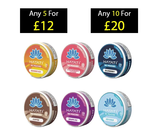 Hayati Nicotine Pouches range with multibuy pricing, 6 flavours