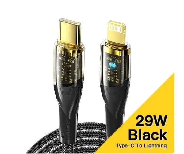 Premium Type C-iPhone Charger Cable full length product shot
