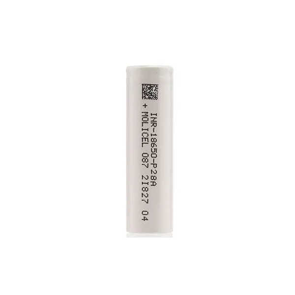 MOLICEL P28A 18650 2800mAh single battery with printed specifications