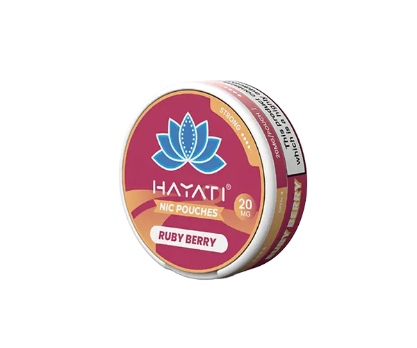 Hayati Ruby Berry Nicotine Pouches 20mg, burgundy pack