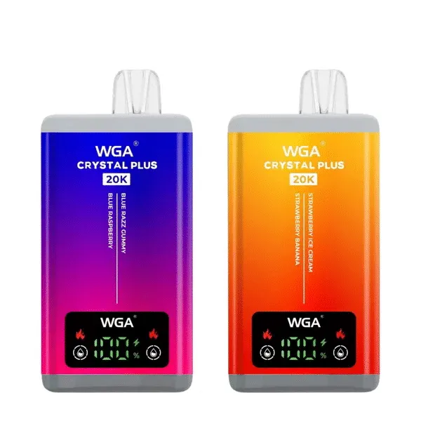 SKE Crystal WGA Plus 20K showing blue and orange gradient front panels with digital display