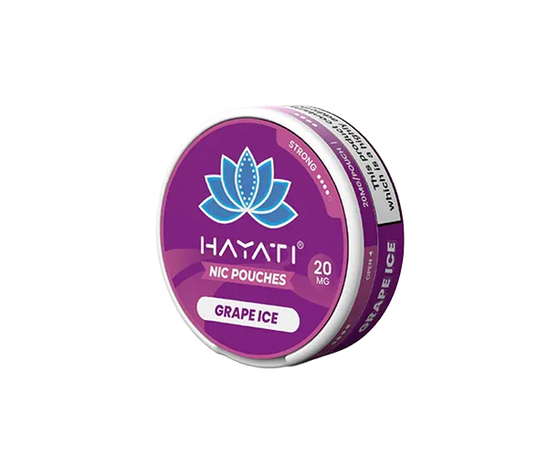 Hayati Grape Ice Nicotine Pouches 20mg, purple pack front